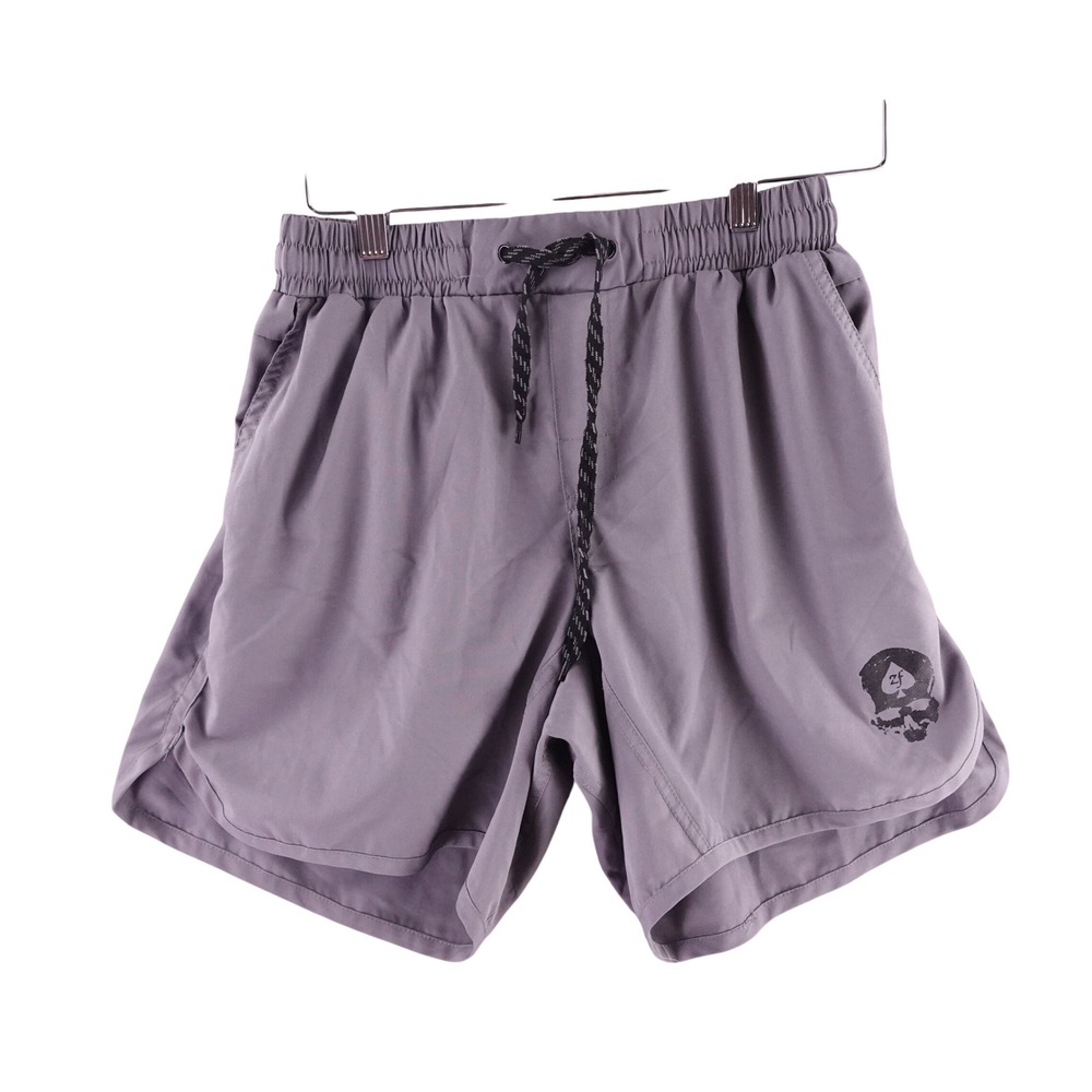 Zero Foxtrot Mens Athletic Training Shorts Gray Skull Logo Size Medium